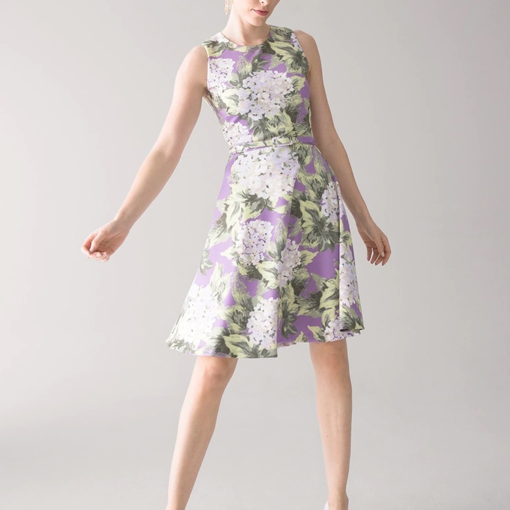 White House Black Market Scuba-Knit Fit & Flare Dress